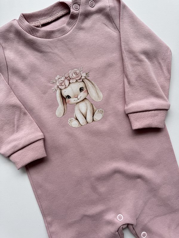 Pajac różowy z króliczkiem rozmiar 62