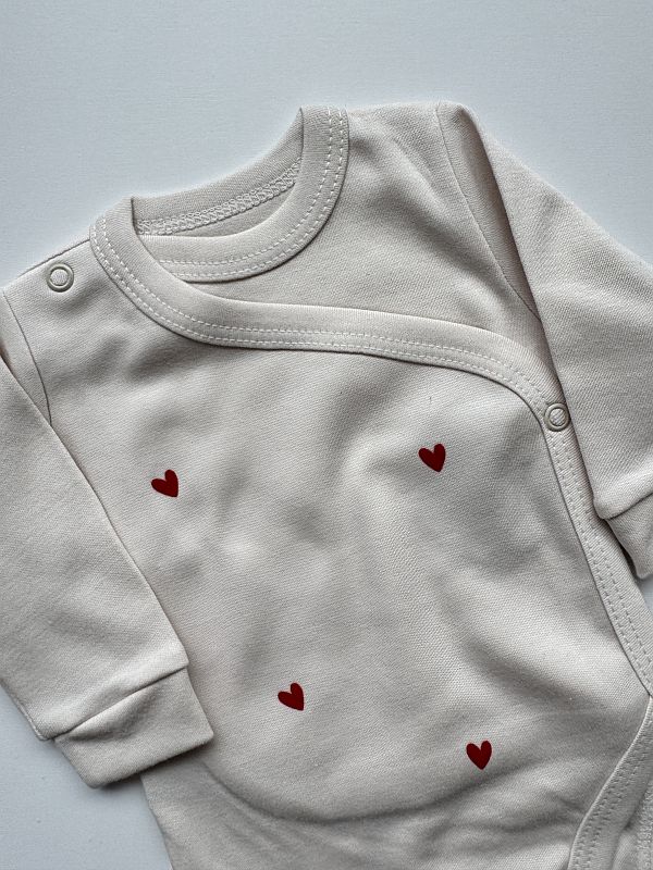 Body kopertowe jasny beż z długim rękawem serduszka rozmiar 56