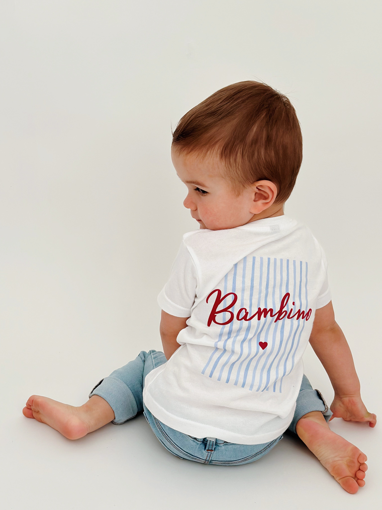 Koszulka dziecięca z nadrukiem pasków Bambino