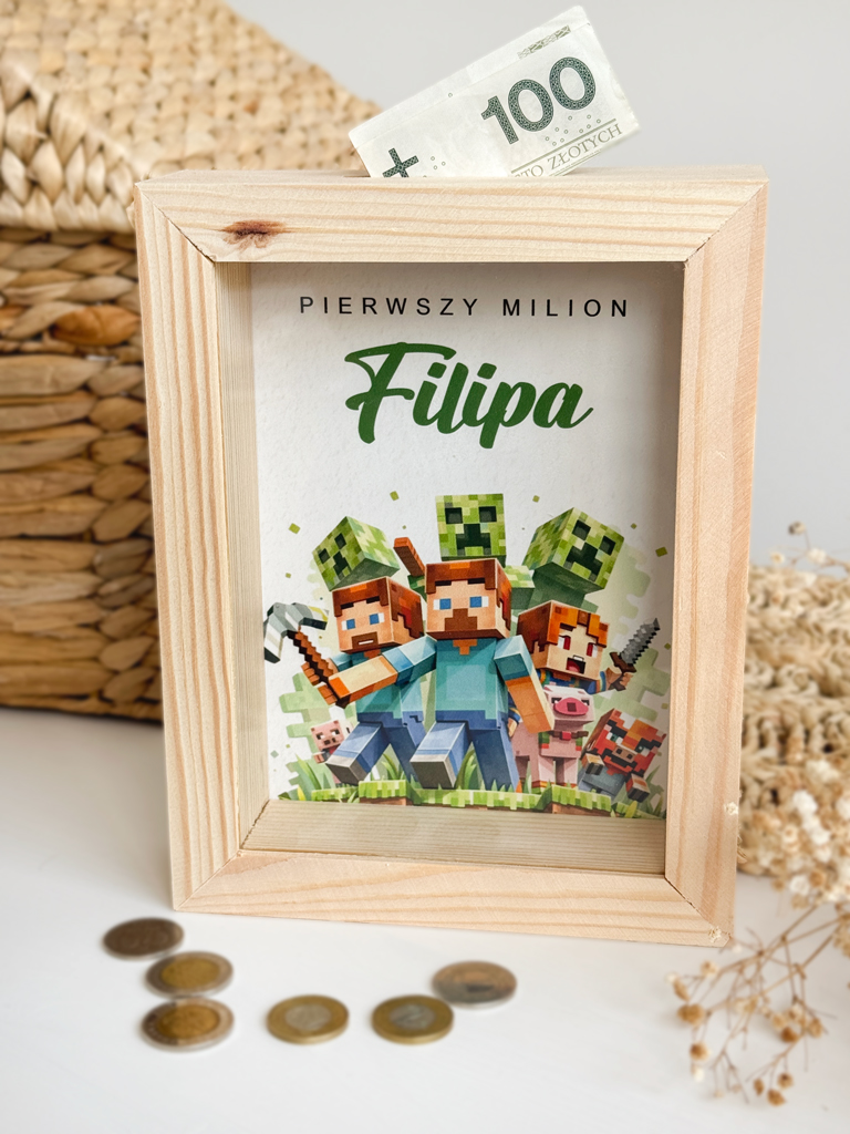 Skarbonka dla dziecka z nadrukiem pierwszy milion - obrazek 3