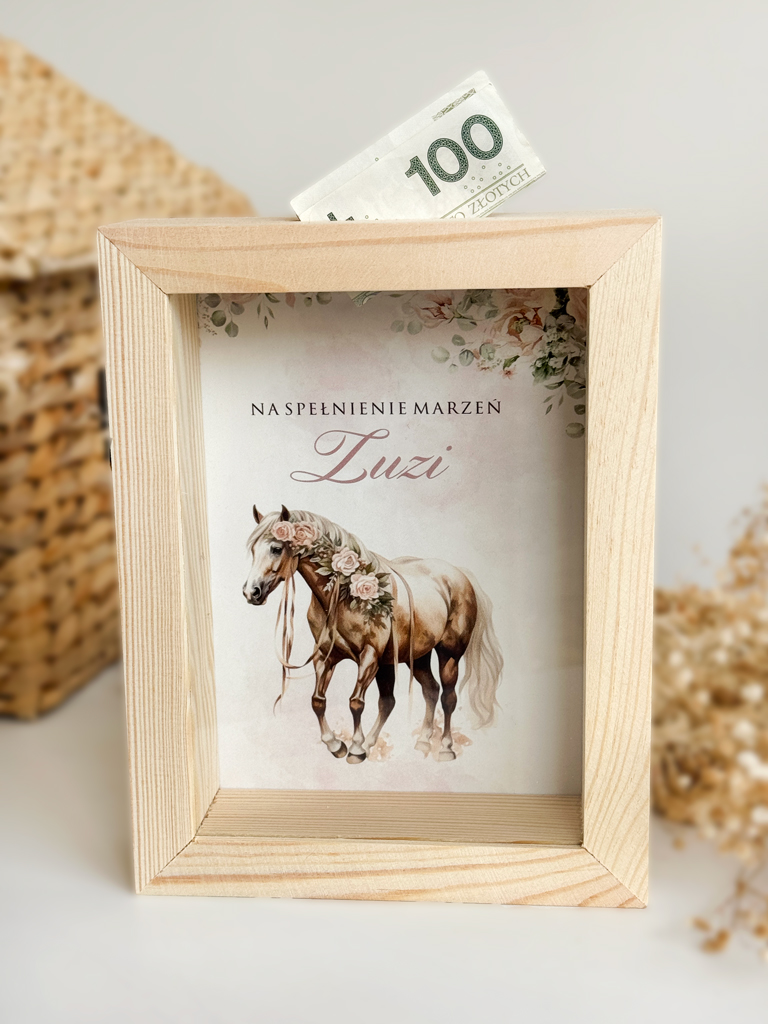 Skarbonka dla dziecka z nadrukiem konika