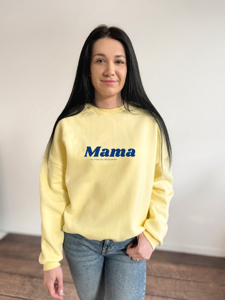 Żółta bluza damska z nadrukiem Mama