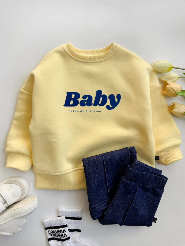 Żółta bluza dziecięca z nadrukiem Baby