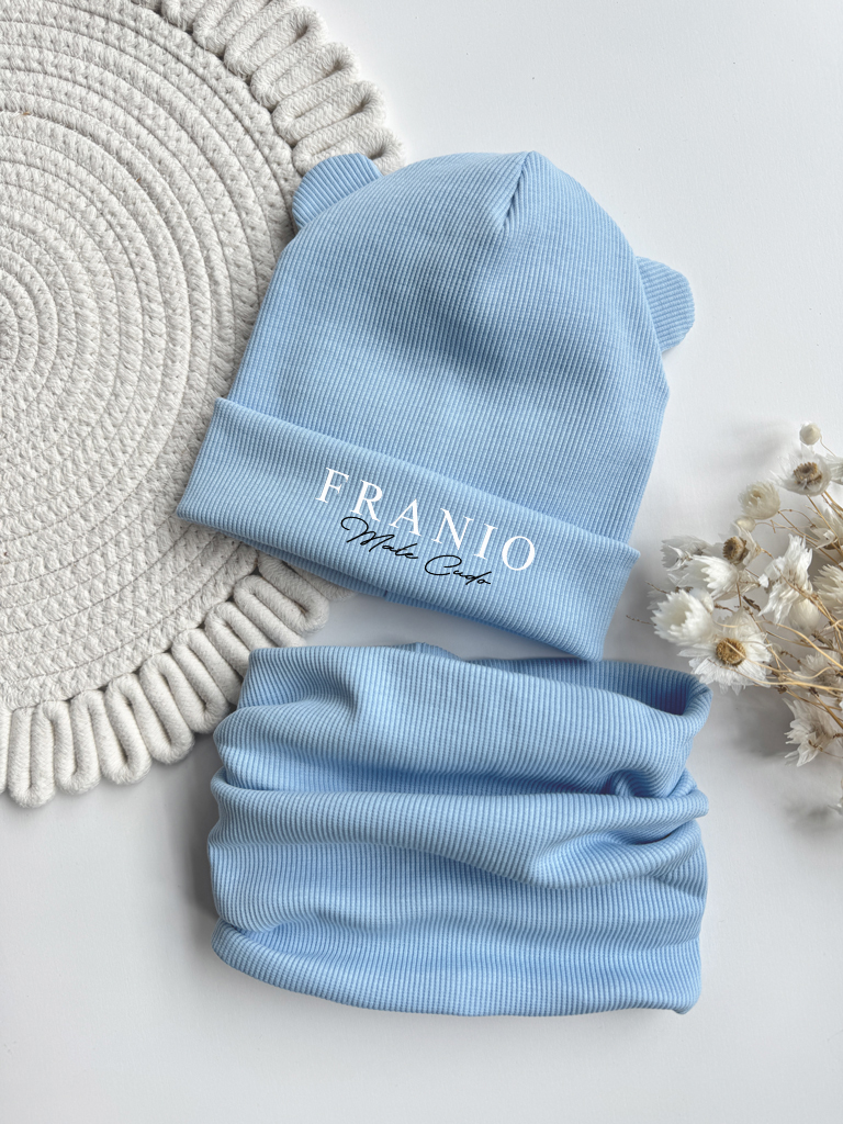 Czapka dla dziecka z imieniem małe cudo + komin