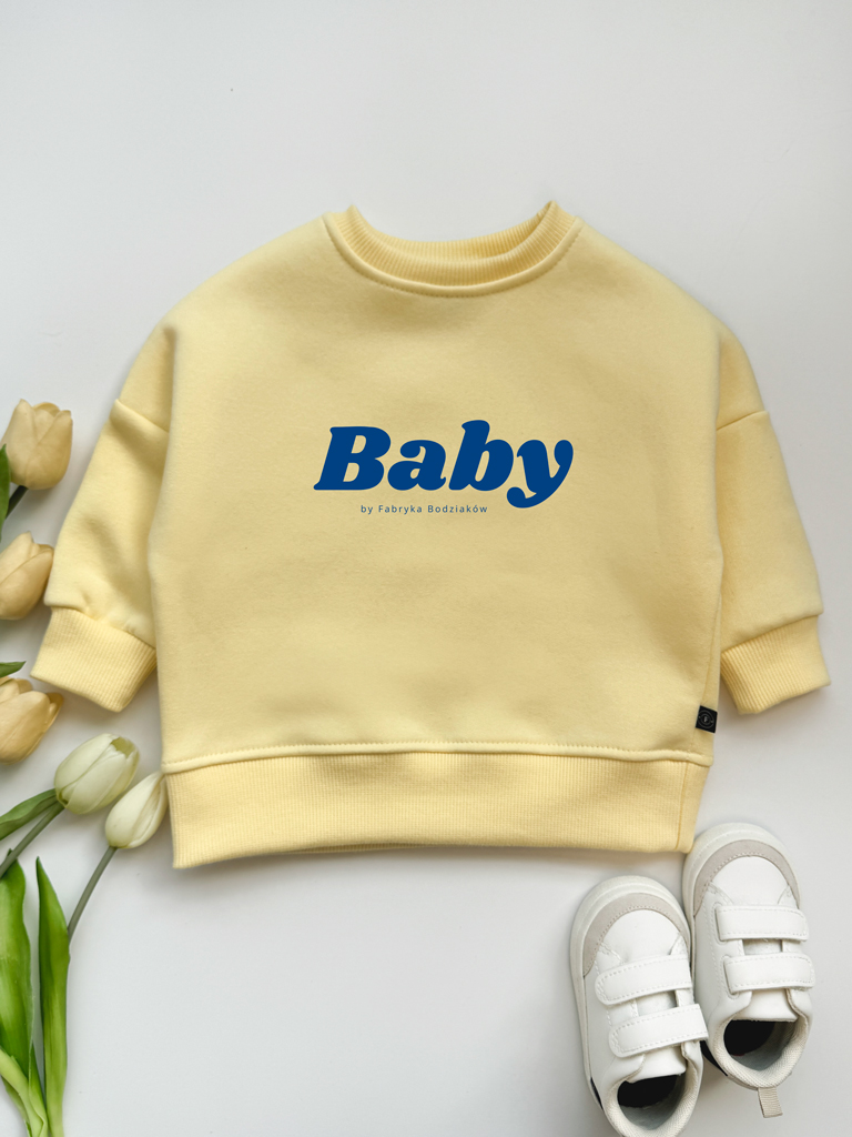 Żółta bluza dziecięca z nadrukiem Baby
