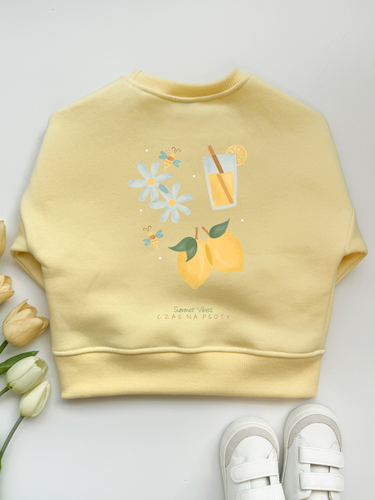 Żółta bluza dziecięca Summer Vibes czas na psoty