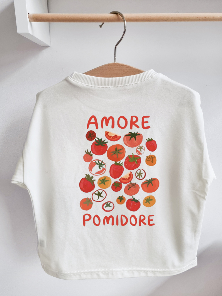 Koszulka dziecięca z nadrukiem amore pomidore