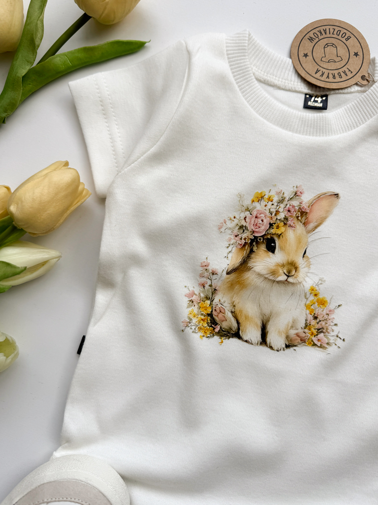 Body dla niemowlaka króliś w kwiatach