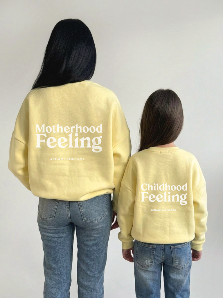 Komplet bluz dla mamy i dziecka z nadrukiem Feeling