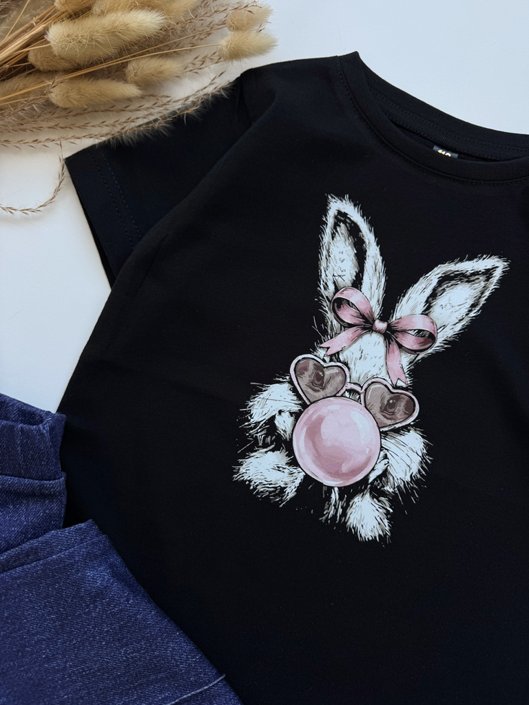 Koszulka dziewczęca króliczek z gumą balonową