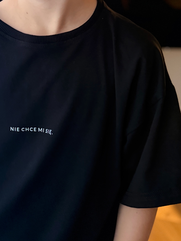 Koszulka dziecięca z nadrukiem nie chce mi się