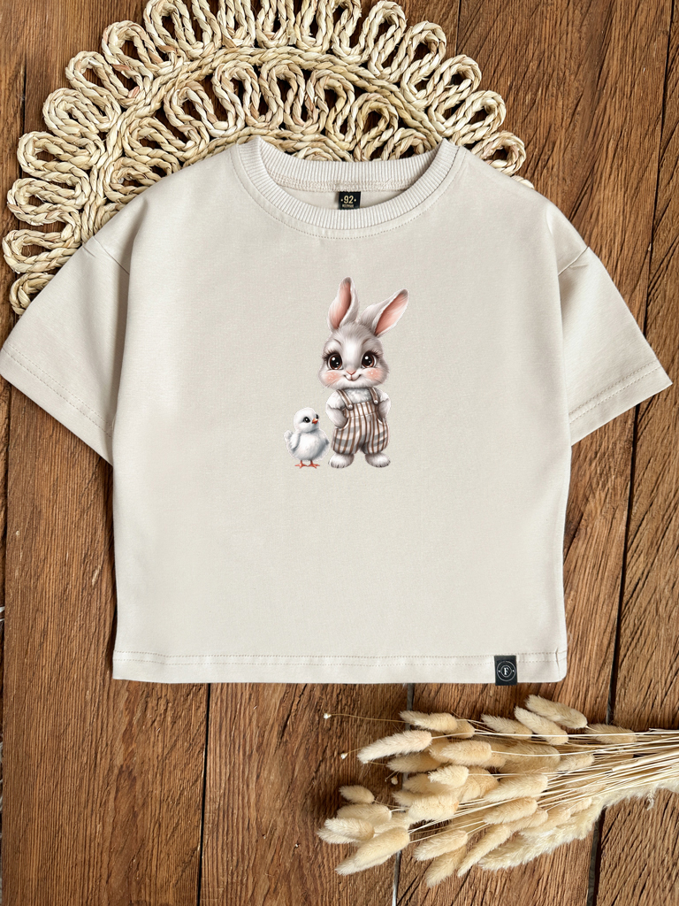 Koszulka dziecięca króliczek z kurczaczkiem