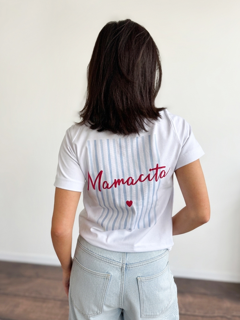 Koszulka damska z nadrukiem pasków Mamacita
