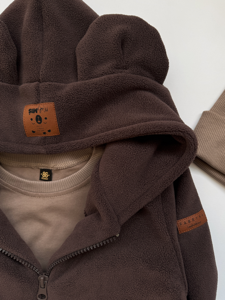 Polar dla dziecka z uszkami misia brązowy - obrazek 3