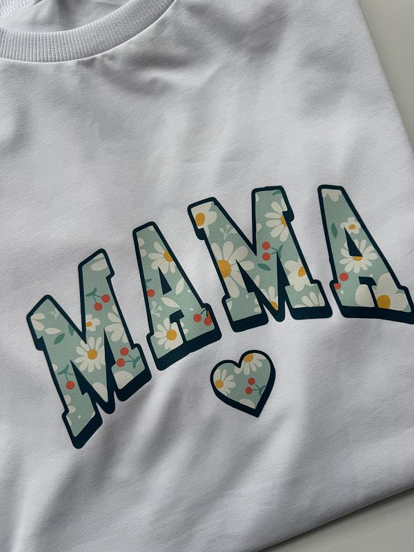 Koszulka damska biała mama rozmiar oversize long