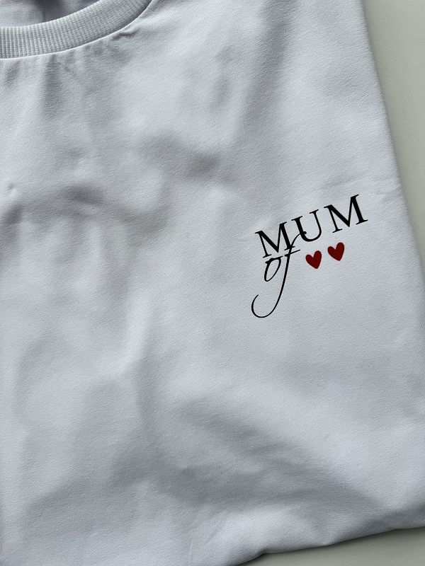 Koszulka damska biała mom of 2 rozmiar oversize long