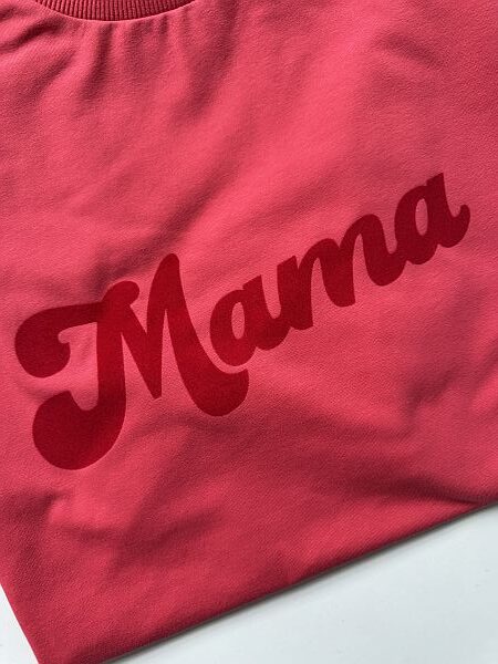 Koszulka damska koralowa mama rozmiar oversize