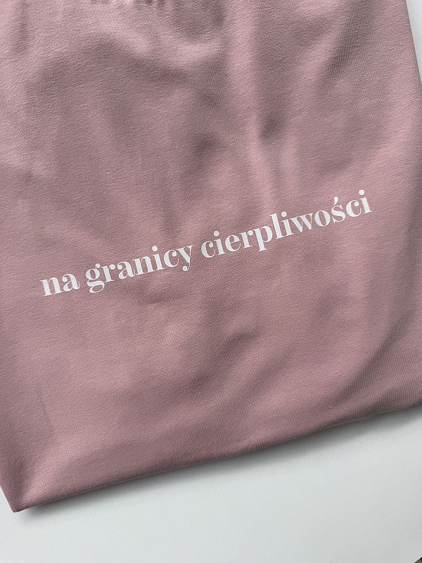 Koszulka damska różowa na granicy cierpliwości rozmiar oversize