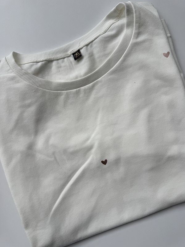 Koszulka damska ecru perłowe serca rozmiar XL