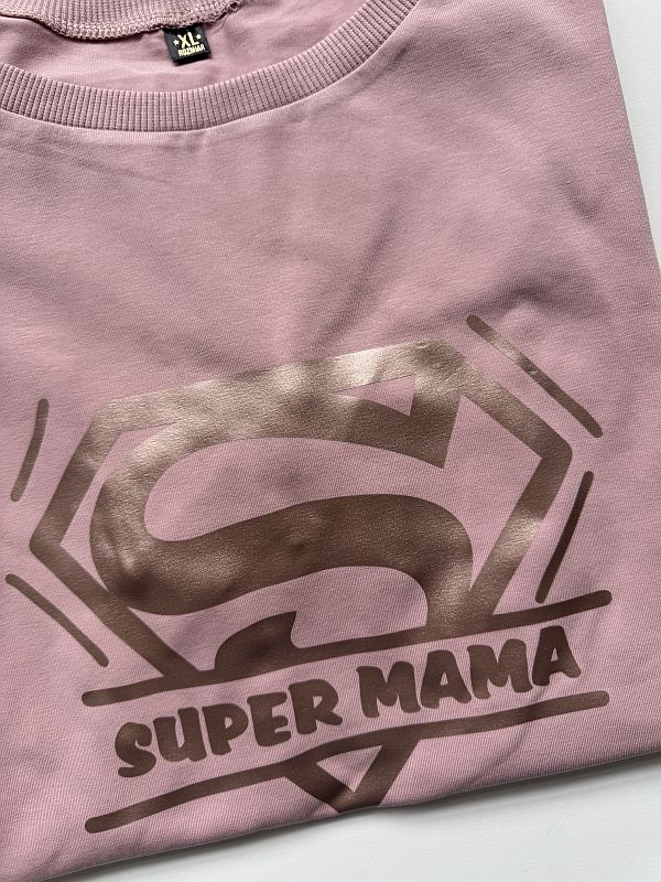 Koszulka damska różowa super mama rozmiar XL