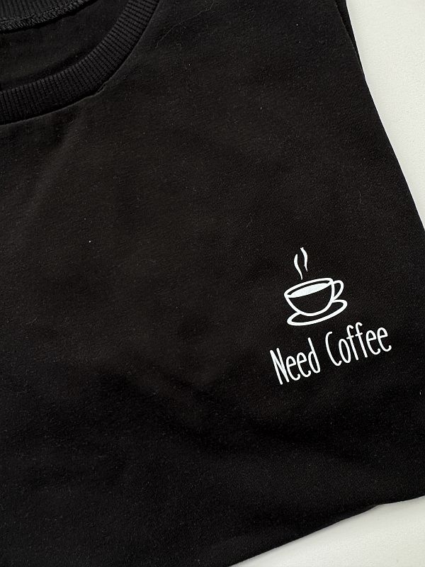 Koszulka damska czarna need coffee rozmiar L