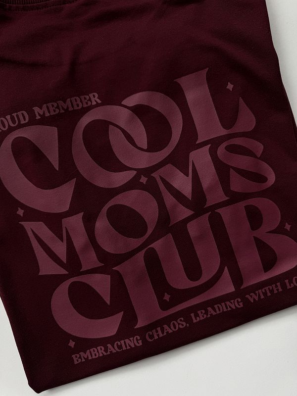 Koszulka damska bordowa cool moms club rozmiar L