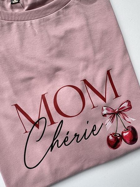 Koszulka damska różowa mom cherie rozmiar L