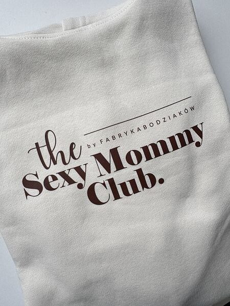 Bluza damska z kapturem beżowa the sexy mommy club rozmiar M