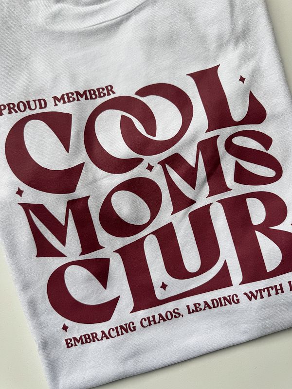 Koszulka damska biała cool moms club rozmiar M