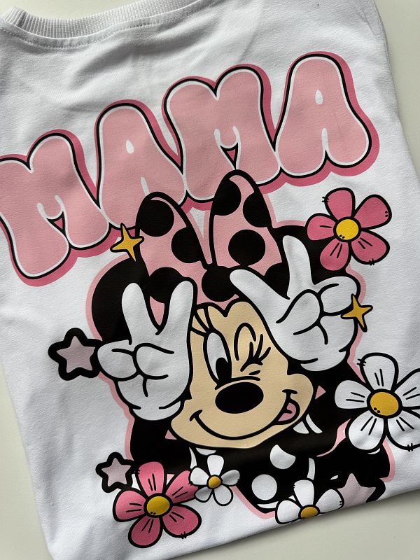 Koszulka damska biała myszka mama rozmiar S
