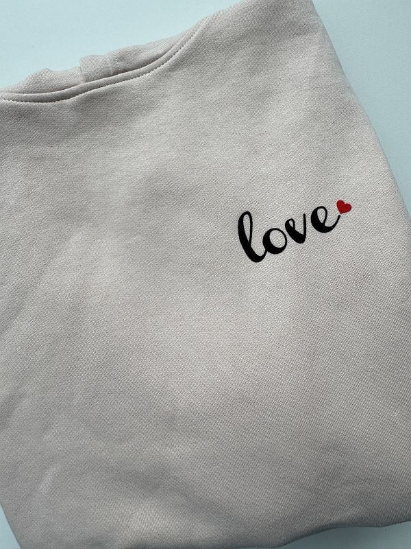 Bluza damska z kapturem różowa love rozmiar S