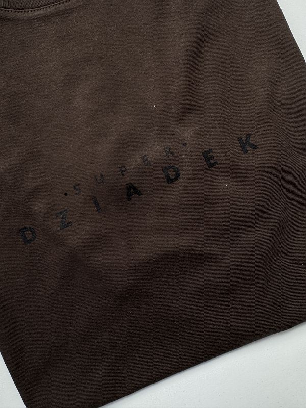 Koszulka brązowa męska super dziadek rozmiar XL