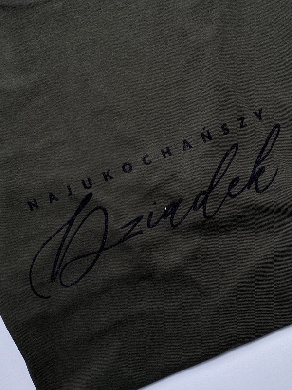 Koszulka oliwkowa męska najukochańszy dziadek rozmiar XL