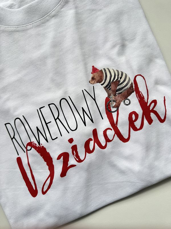 Koszulka biała męska rowerowy dziadek rozmiar XL