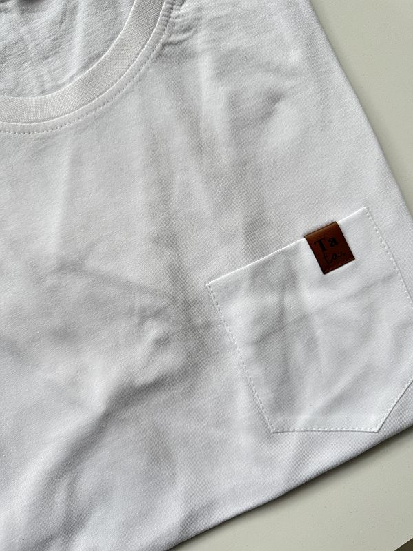 Koszulka biała męska kieszonka tata rozmiar L