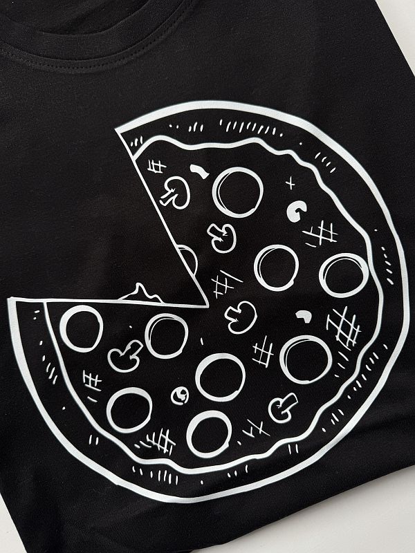 Koszulka czarna męska pizza rozmiar L