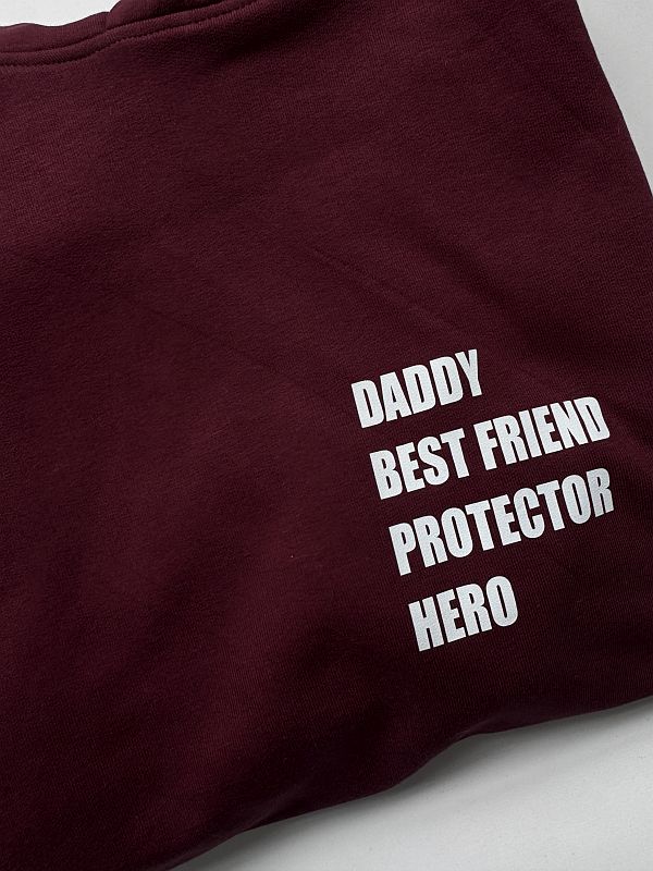 Bluza męska z kapturem bordowa daddy hero rozmiar L