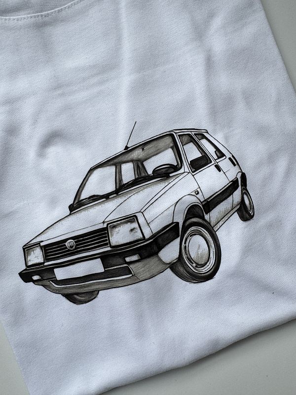 Koszulka biała męska auto rozmiar L