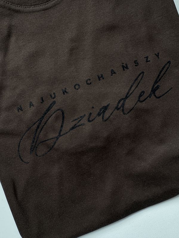 Koszulka brązowa męska najukochańszy dziadek rozmiar M