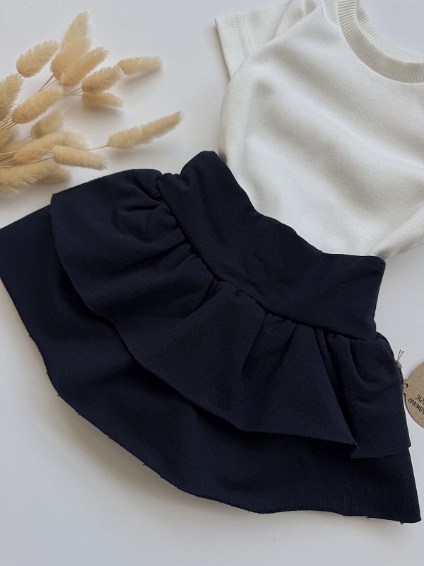 Spódniczka dresowa z falbanką granatowa rozmiar 86/92