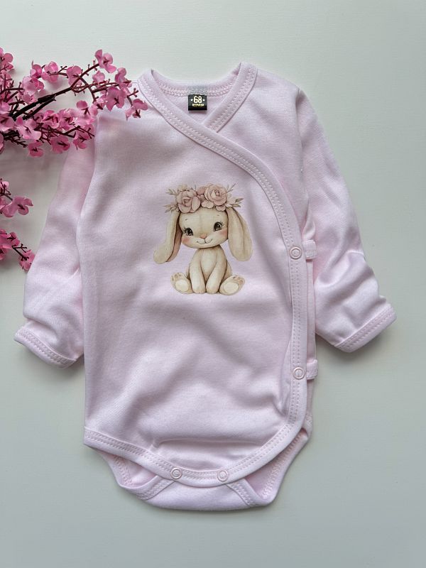 Body kopertowe różowe słodki króliczek w wianku rozmiar 68