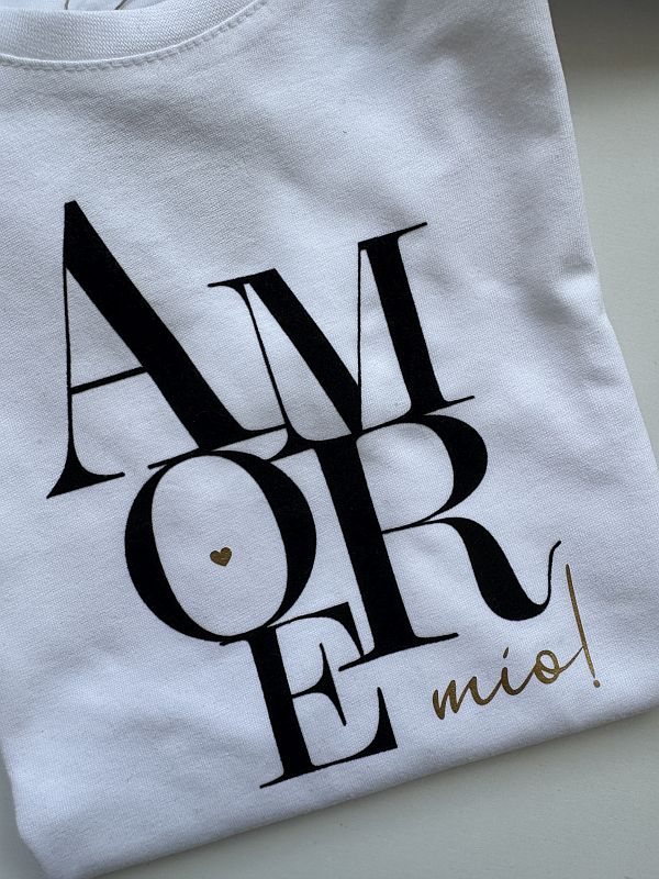 Koszulka biała z krótkim rękawem amore mio rozmiar 134