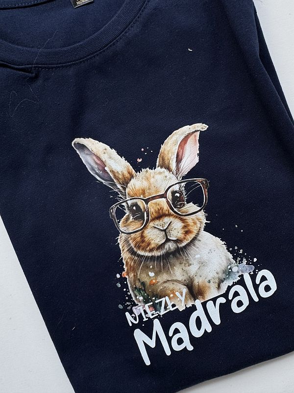 Koszulka granatowa z krótkim rękawem niezły mądrala rozmiar 152