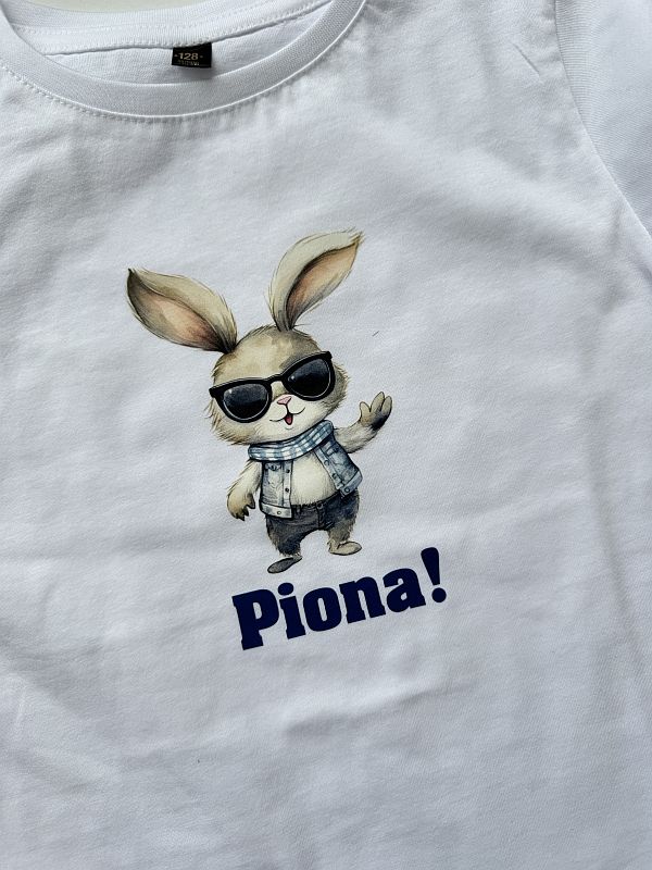 Koszulka biała z krótkim rękawem piona rozmiar 128