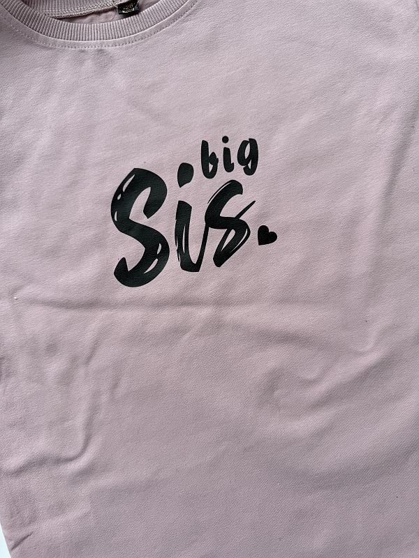 Koszulka różowa z krótkim rękawem big sis rozmiar 128