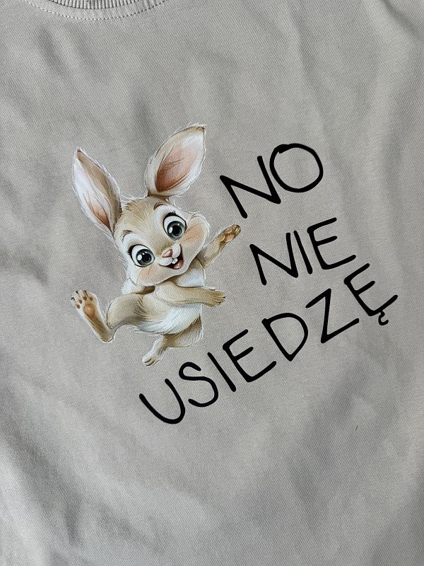 Koszulka beżowa z krótkim rękawem no nie usaiedzę rozmiar 122