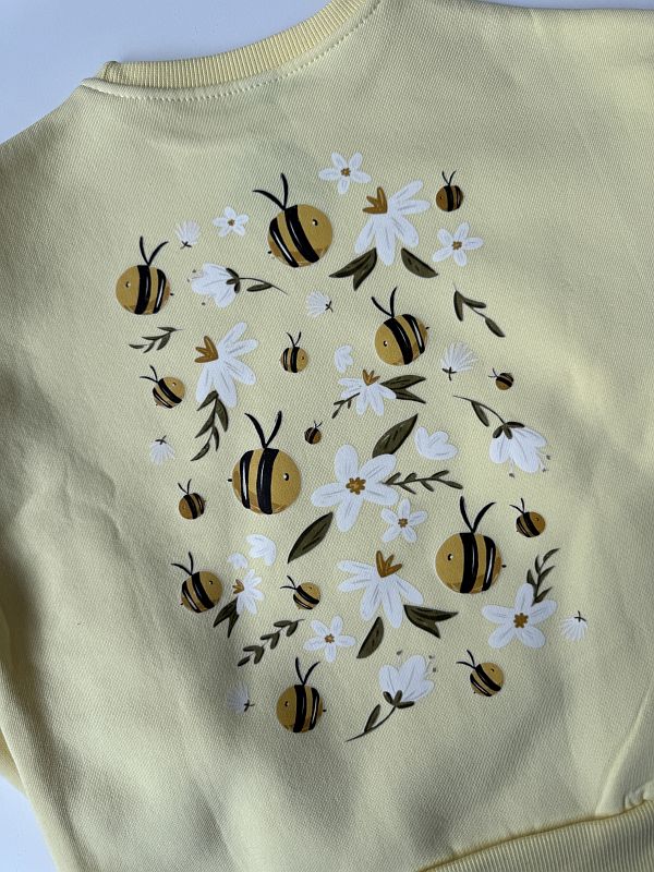 Bluza żółta z nadrukiem pszczółek rozmiar 116