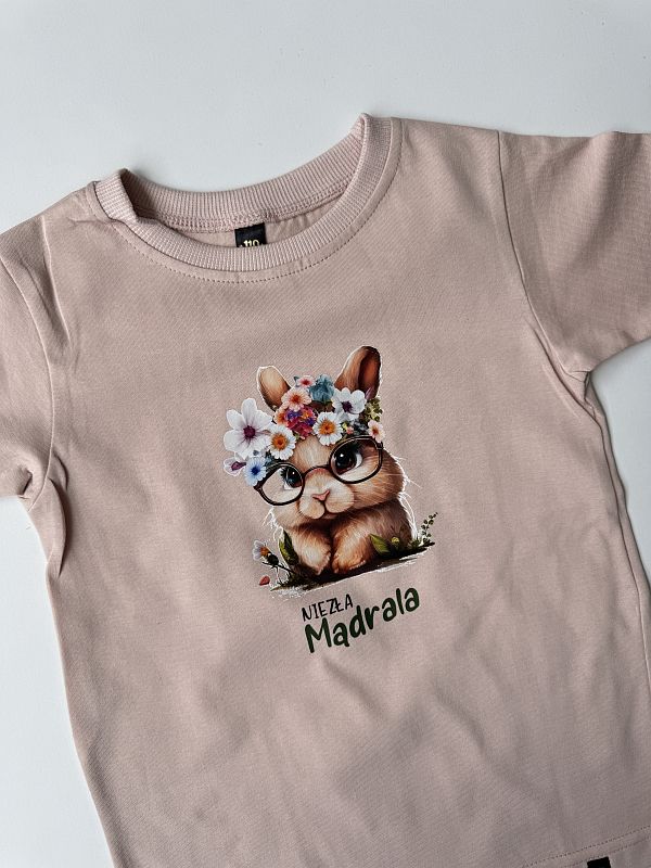 Koszulka różowa z krótkim rękawem niezła mądrala rozmiar 110