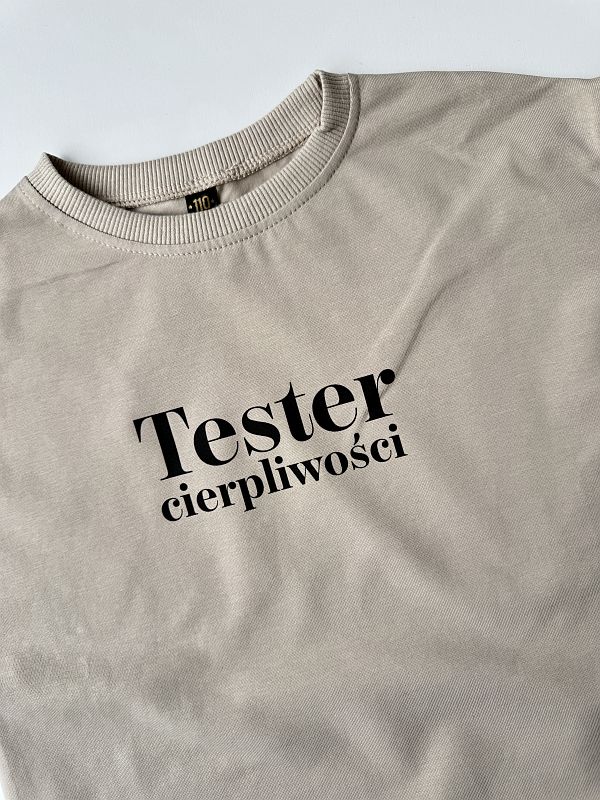 Koszulka beżowa z krótkim rękawem tester cierpliwości rozmiar 110