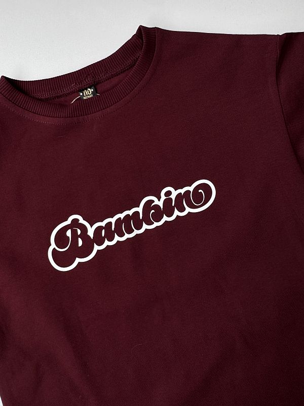 Koszulka bordowa z krótkim rękawem bambino rozmiar 110